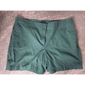 Talbots Women Dark Green Cotton 7" Inch Inseam Shorts size 22W